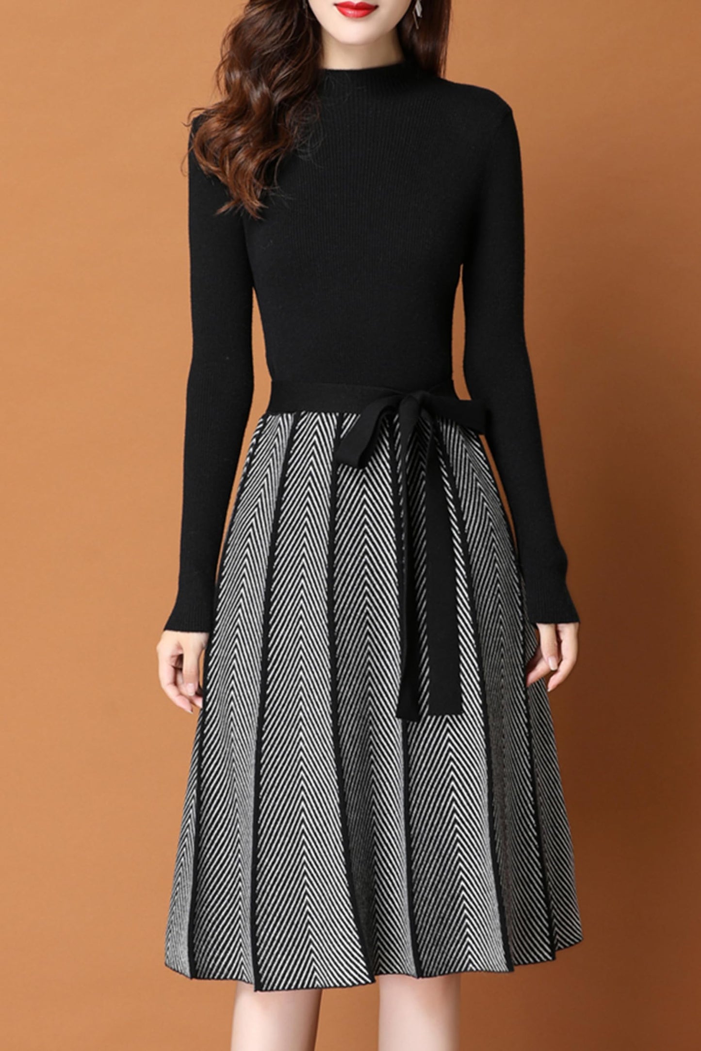 BK-Elegant Knit Pullover Midi Dress - LAI MENG FIVE CATS