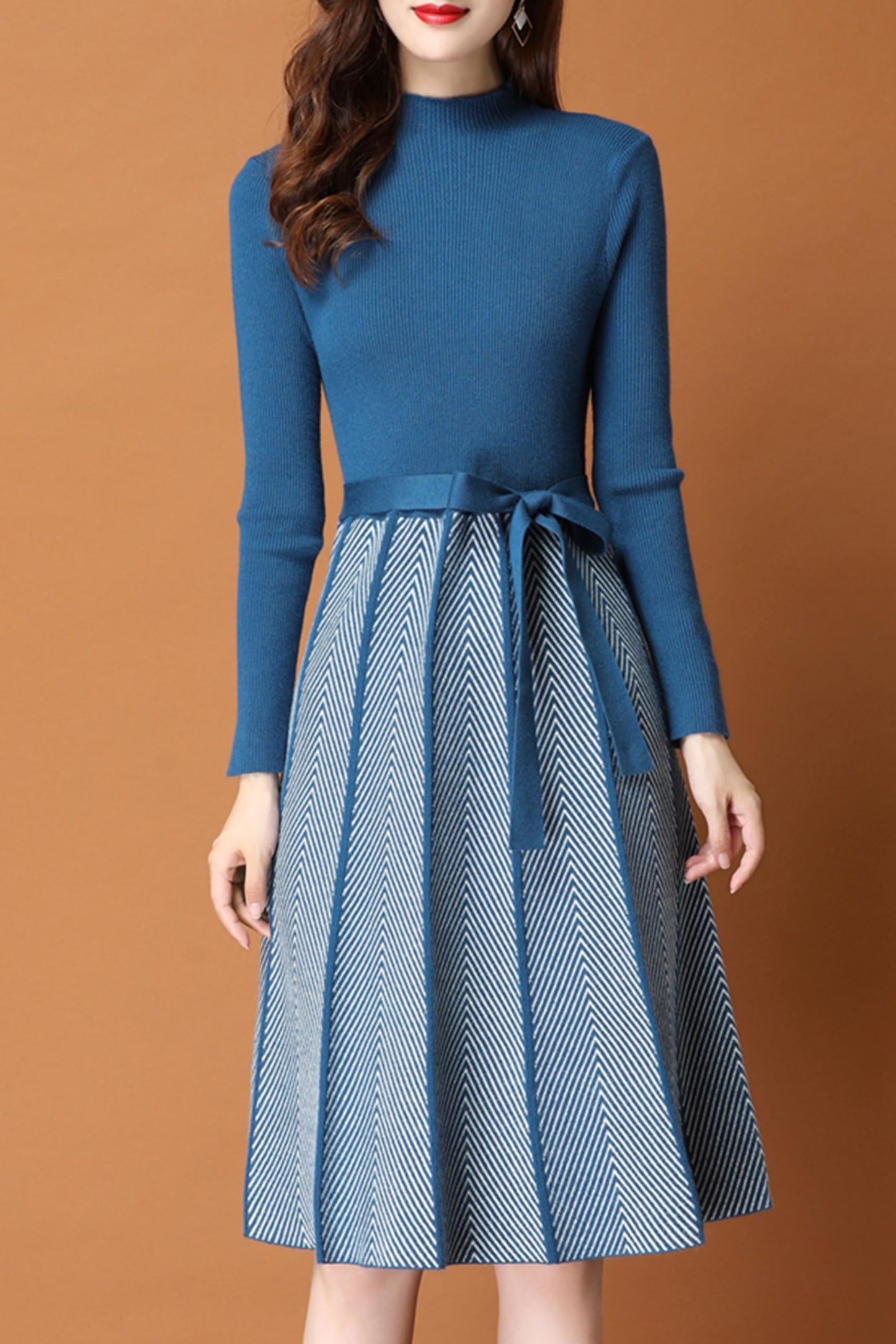 BK-Elegant Knit Pullover Midi Dress - LAI MENG FIVE CATS
