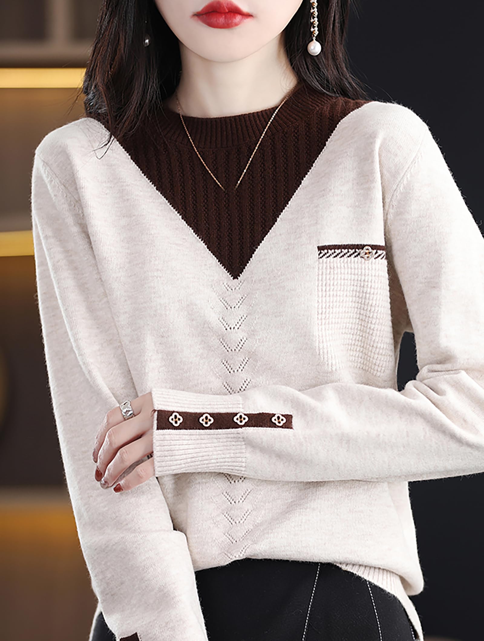 Knit Layered Loose Fall Pullover Tops - LAI MENG FIVE CATS