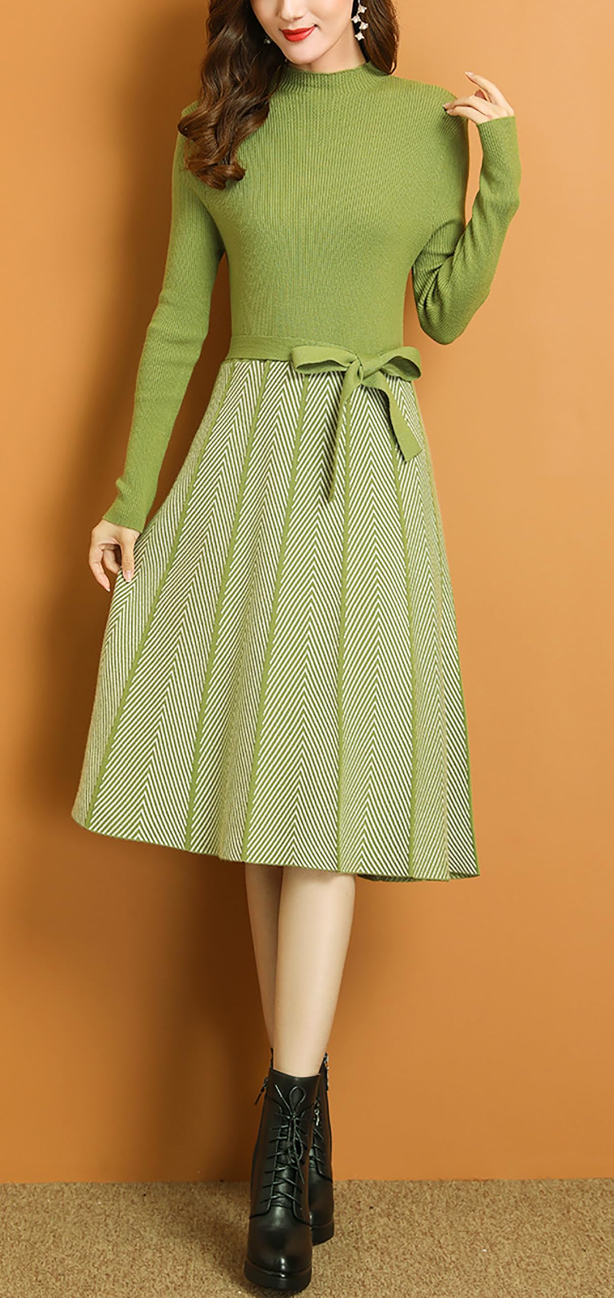 BK-Elegant Knit Pullover Midi Dress - LAI MENG FIVE CATS