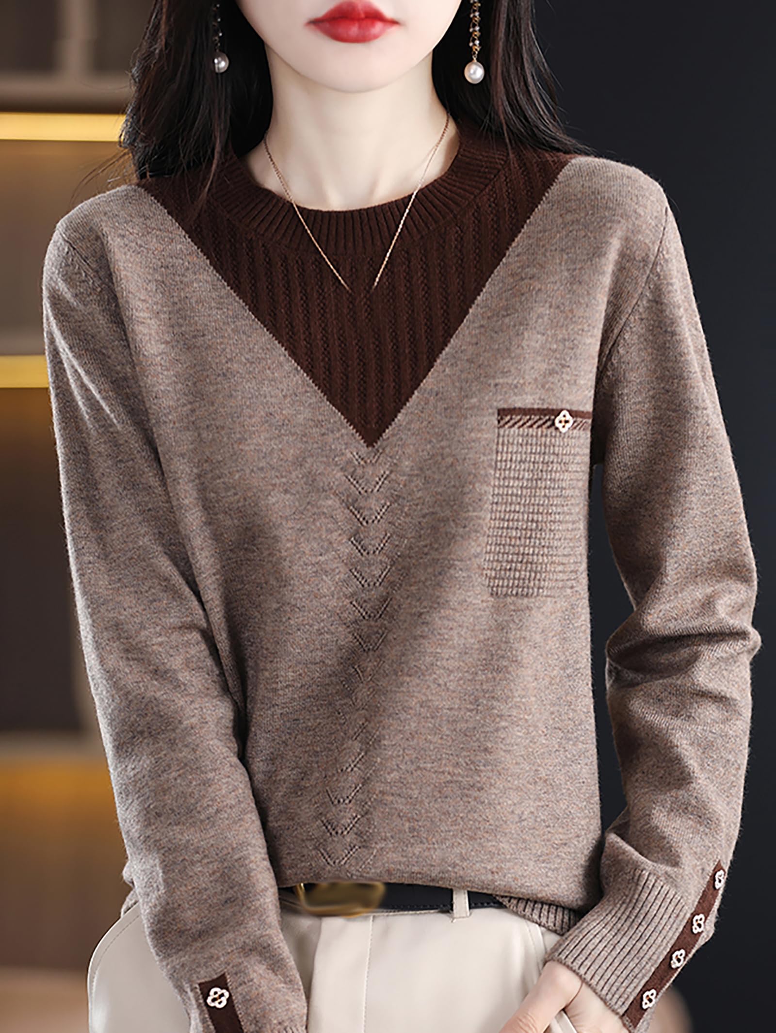 Knit Layered Loose Fall Pullover Tops - LAI MENG FIVE CATS