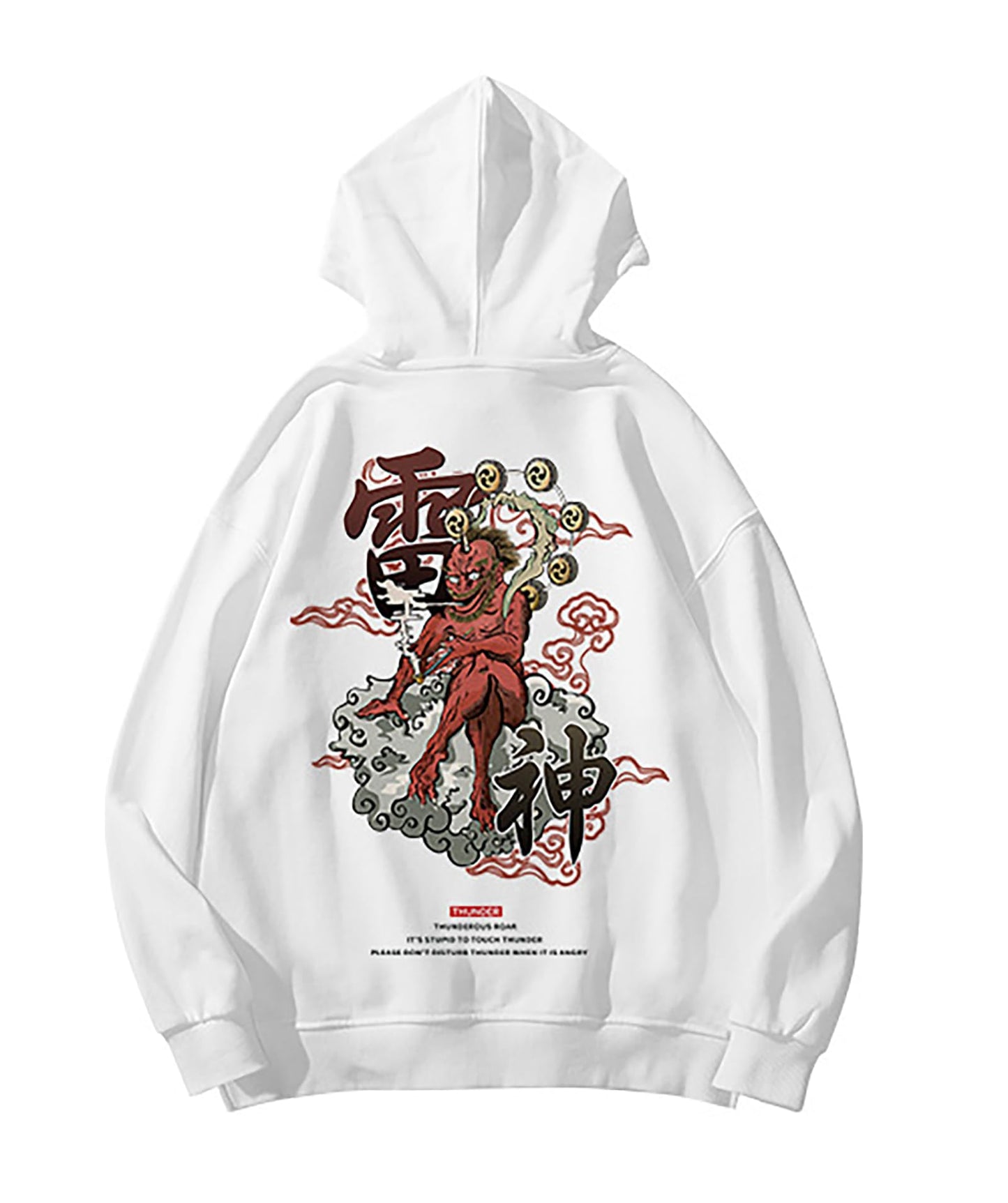 Drawstring Pattern Loose Hoodie with Pocket