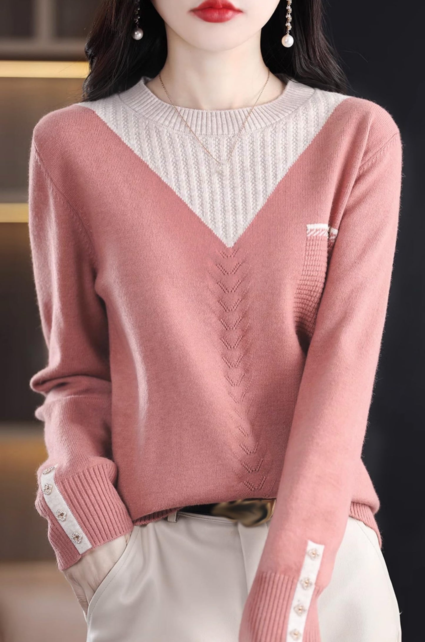Knit Layered Loose Fall Pullover Tops