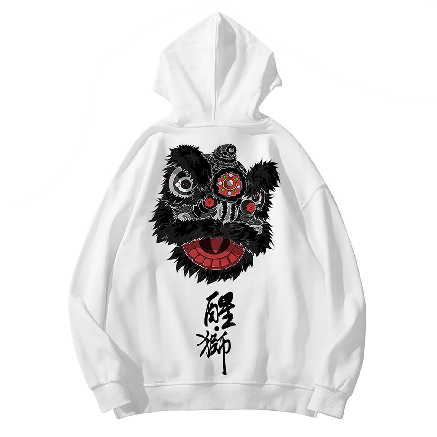 Drawstring Pattern Loose Hoodie with Pocket