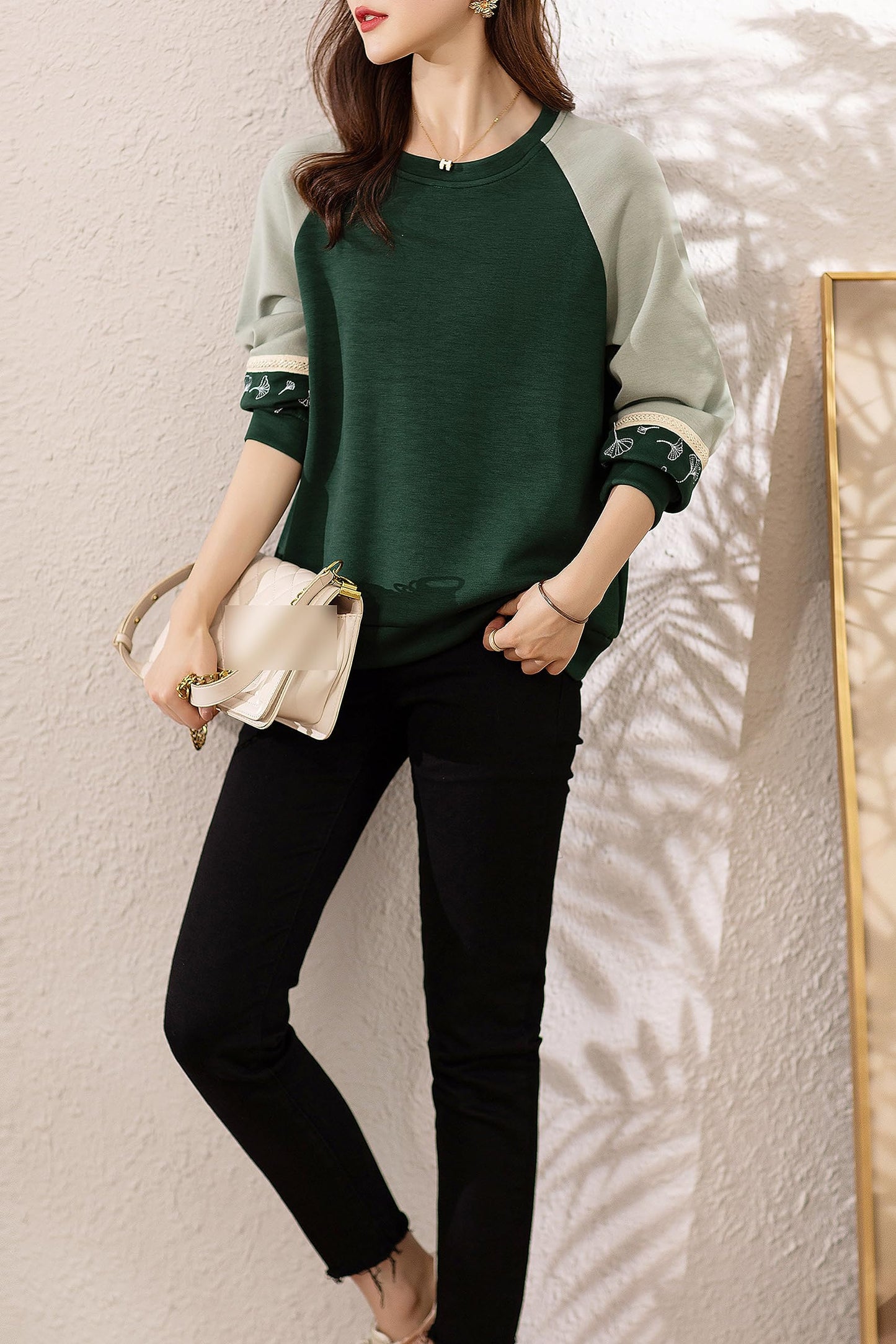 Women's Fall Casual Loose Pullover Blouse Tops - LAI MENG FIVE CATS