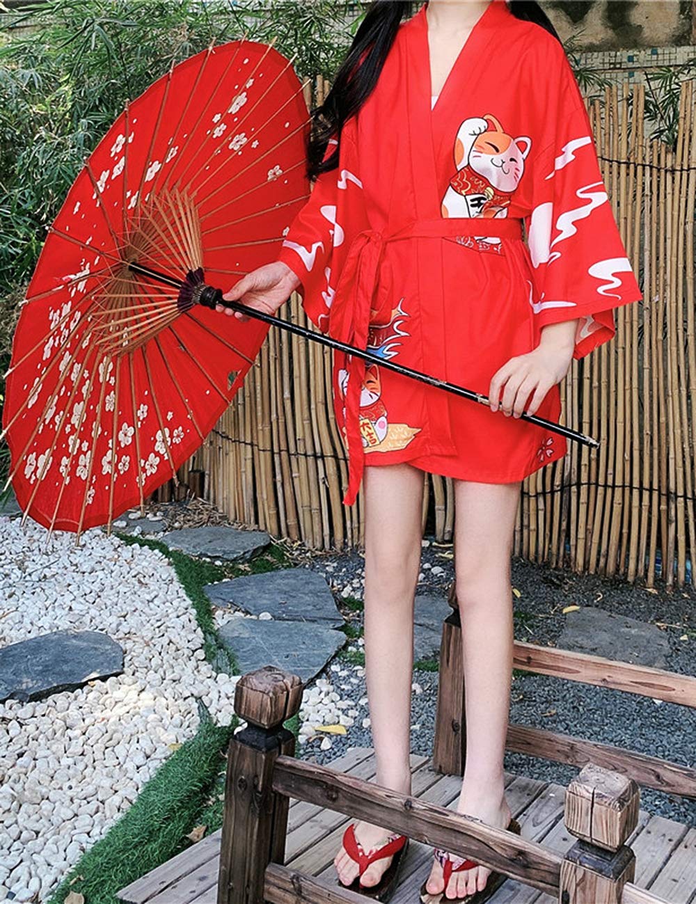 K10-Women's Lucky Cat Cardigan Kimono Cute Tops - LAI MENG FIVE CATS