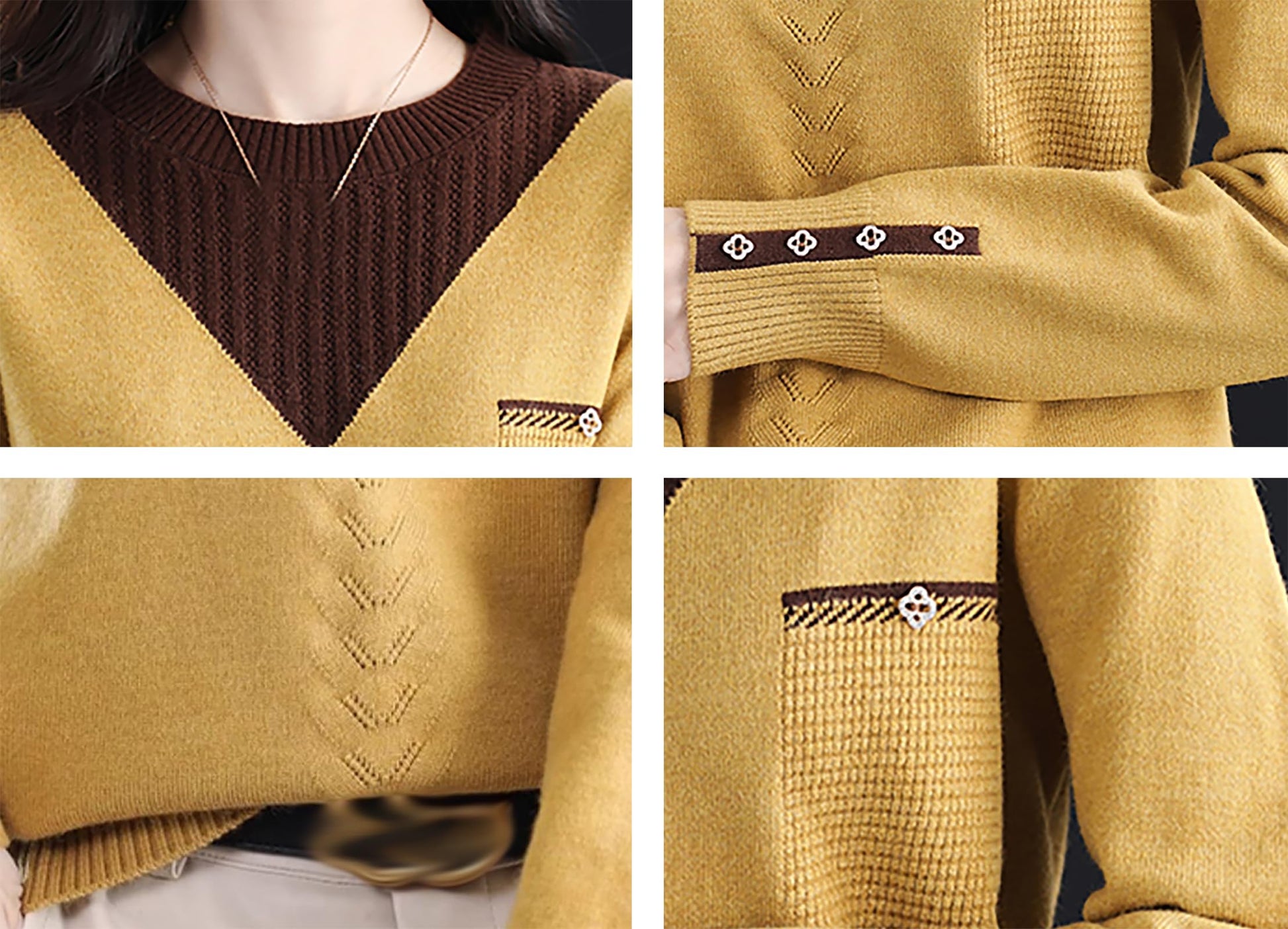 Knit Layered Loose Fall Pullover Tops - LAI MENG FIVE CATS