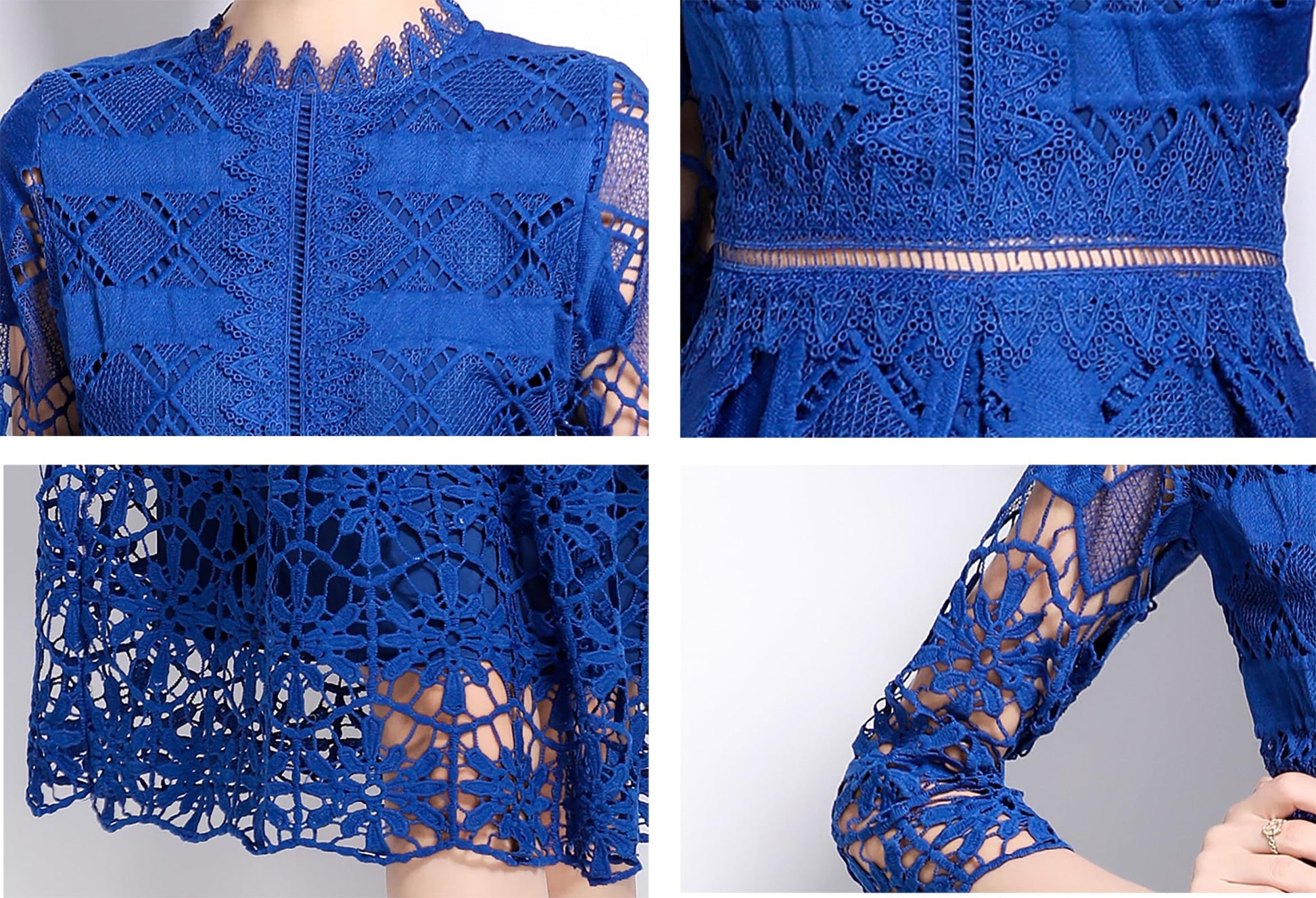 Womens 2/3 Sleeve Wedding Midi Dress - LAI MENG FIVE CATS