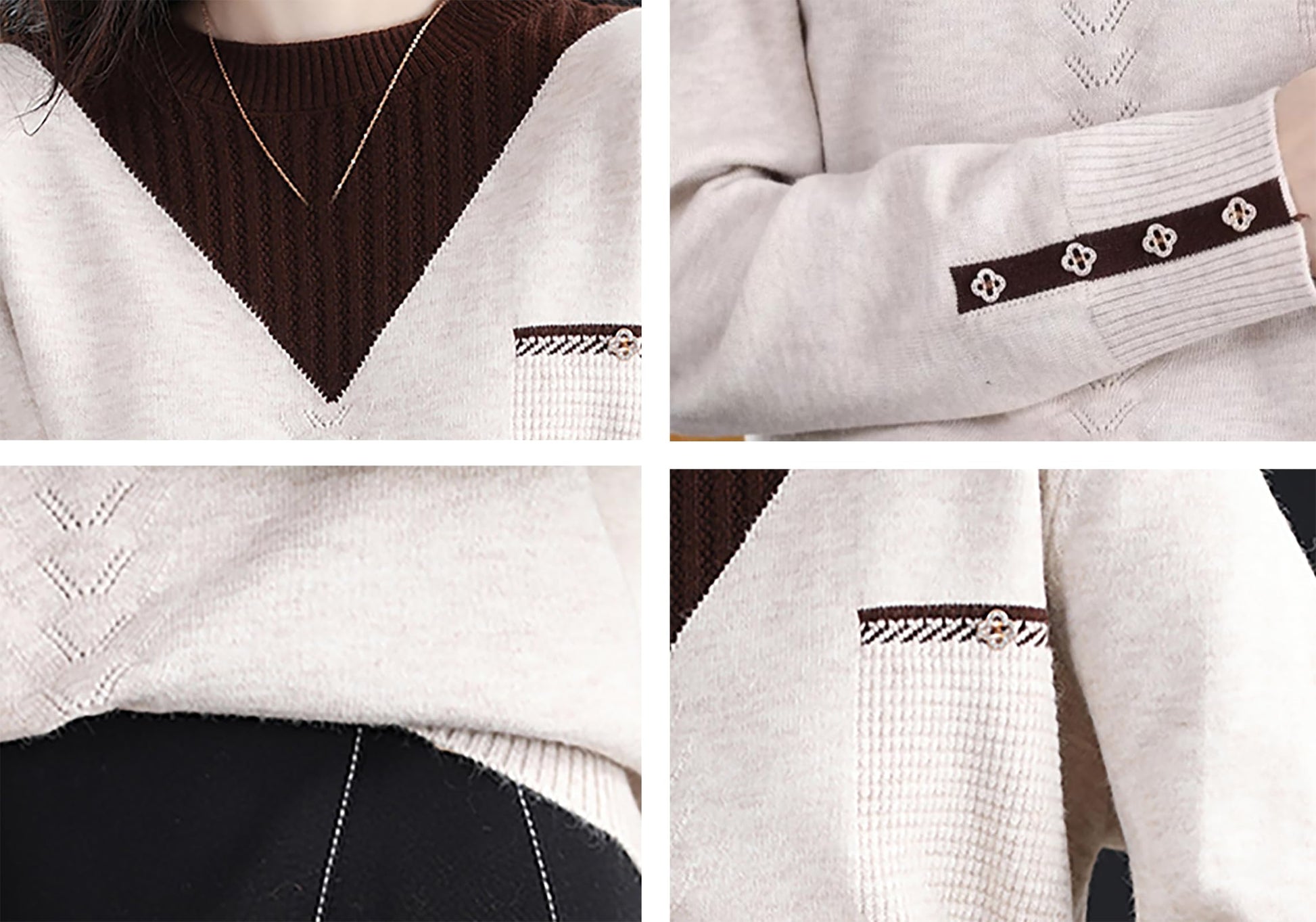 Knit Layered Loose Fall Pullover Tops - LAI MENG FIVE CATS
