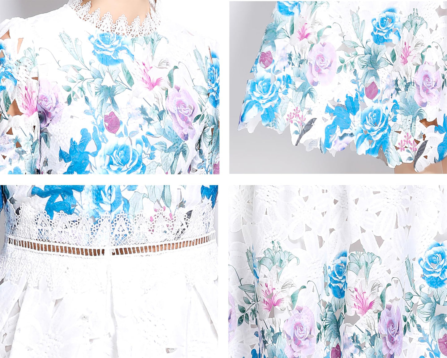 Womens Flowy Lace Party Midi Dress - LAI MENG FIVE CATS
