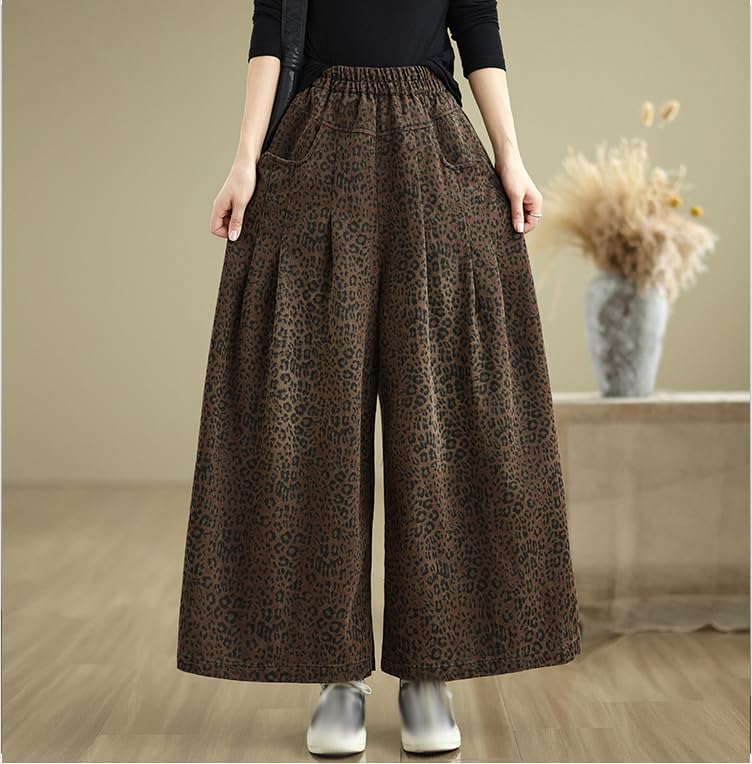 Elastic Waist Double Pocket Wide Leg Trousers