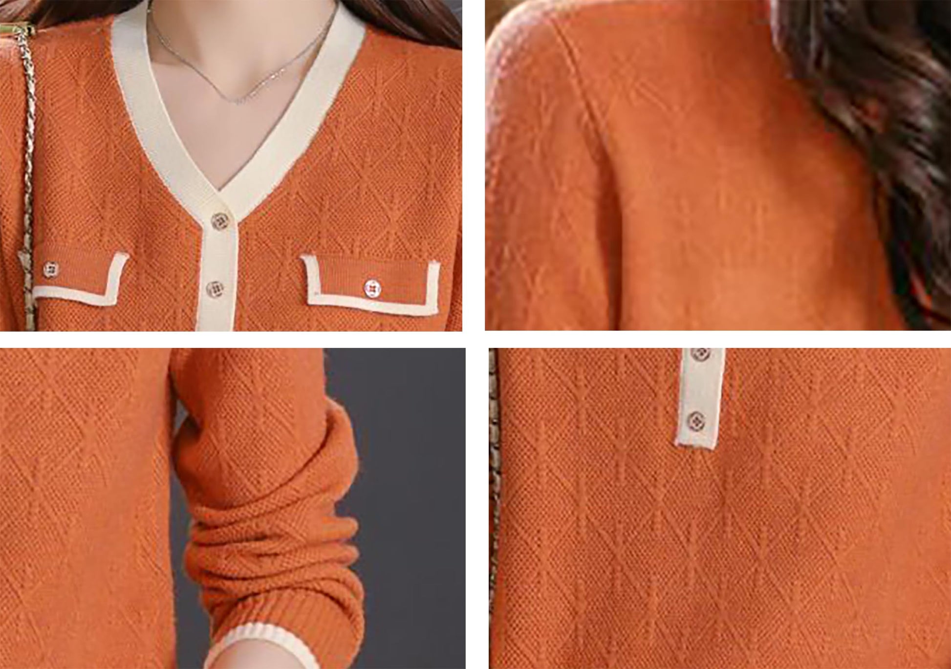 Knit Solid Color Button Pullover Tops - LAI MENG FIVE CATS