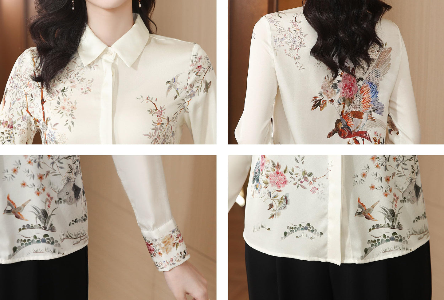 Shirt Floral Print Button Down Blouse