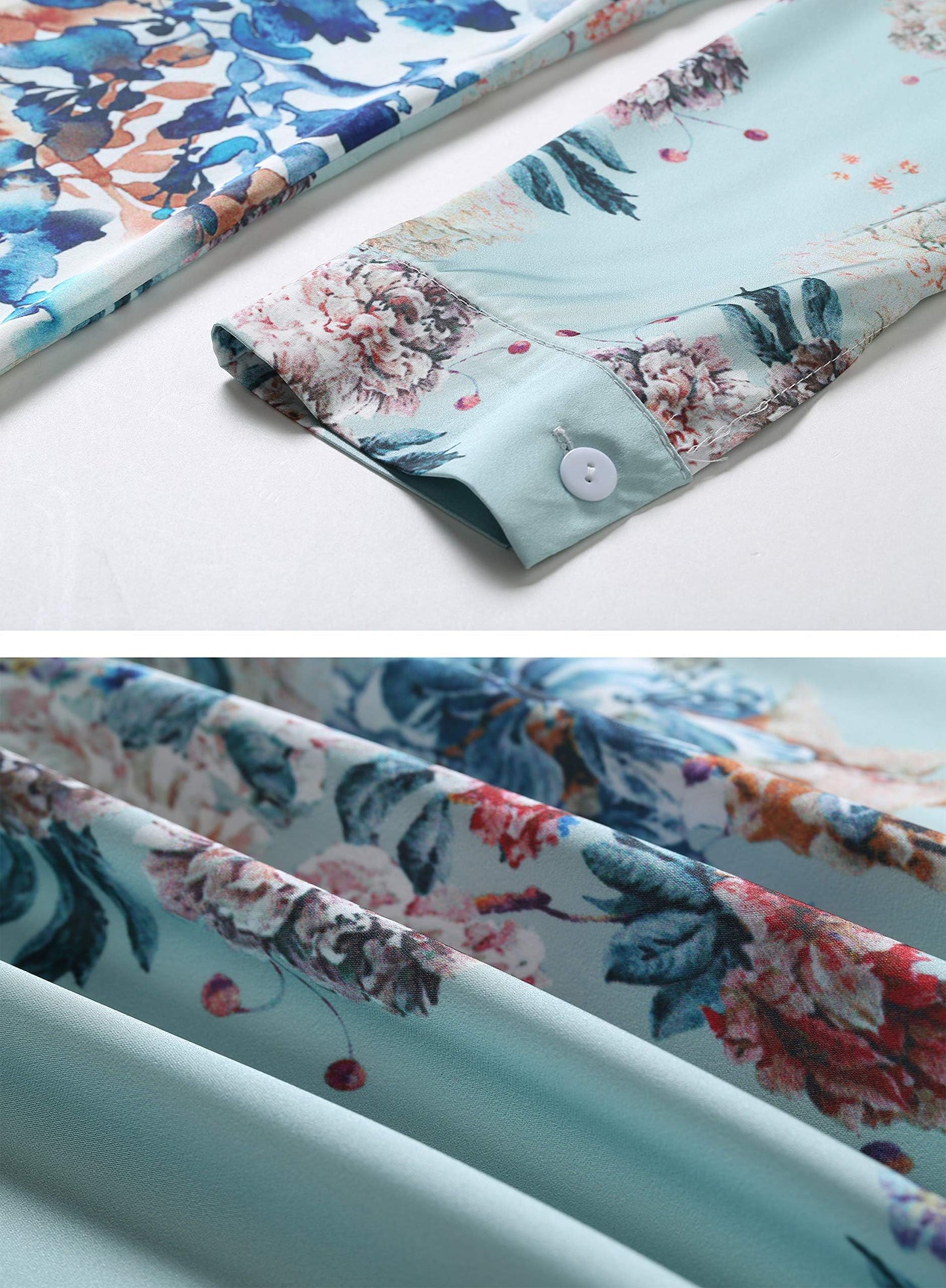 Floral Print Button Down Casual Blouse