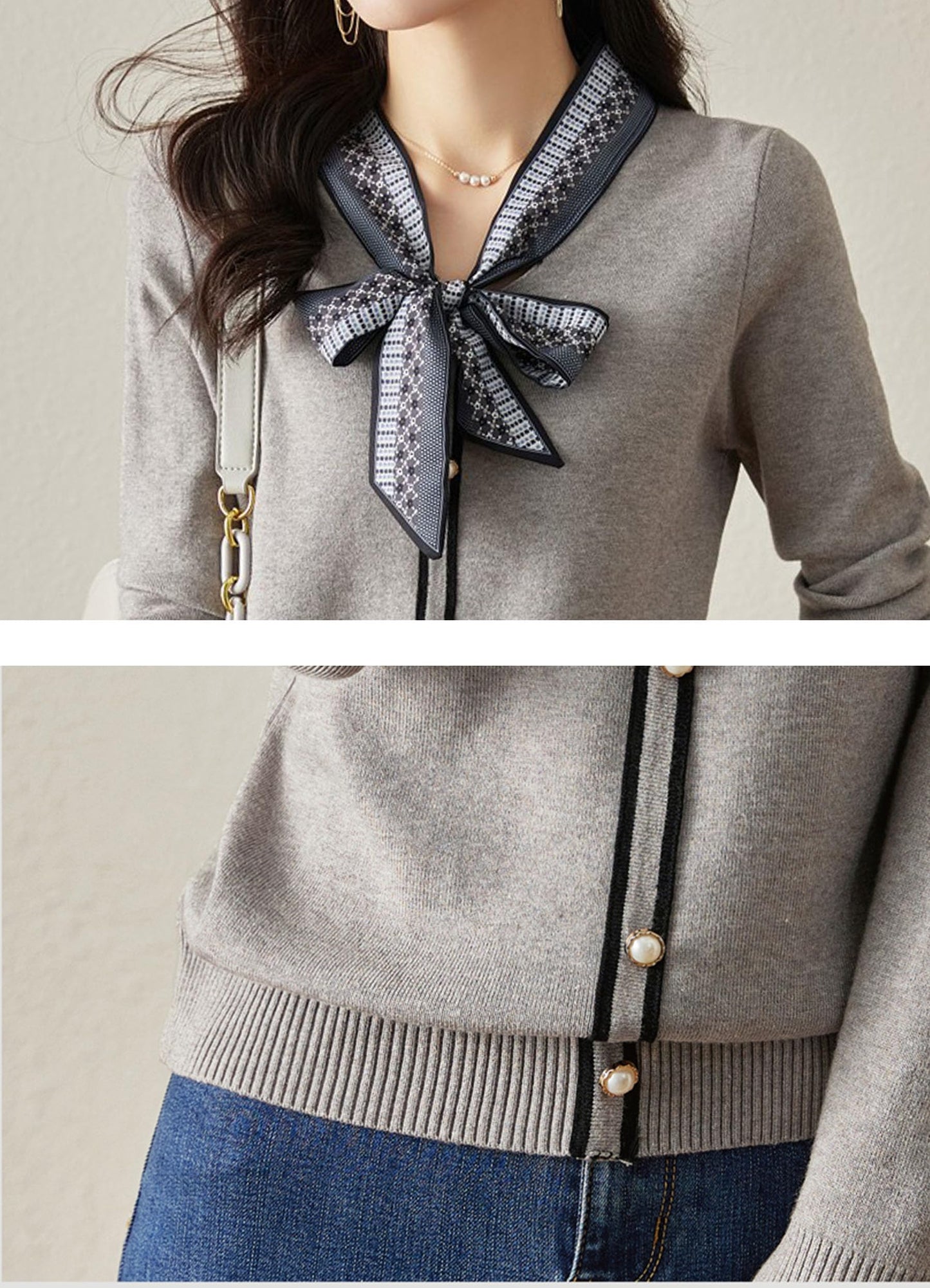 BK-Knit Shirt Long Sleeve Pullover Tops - LAI MENG FIVE CATS