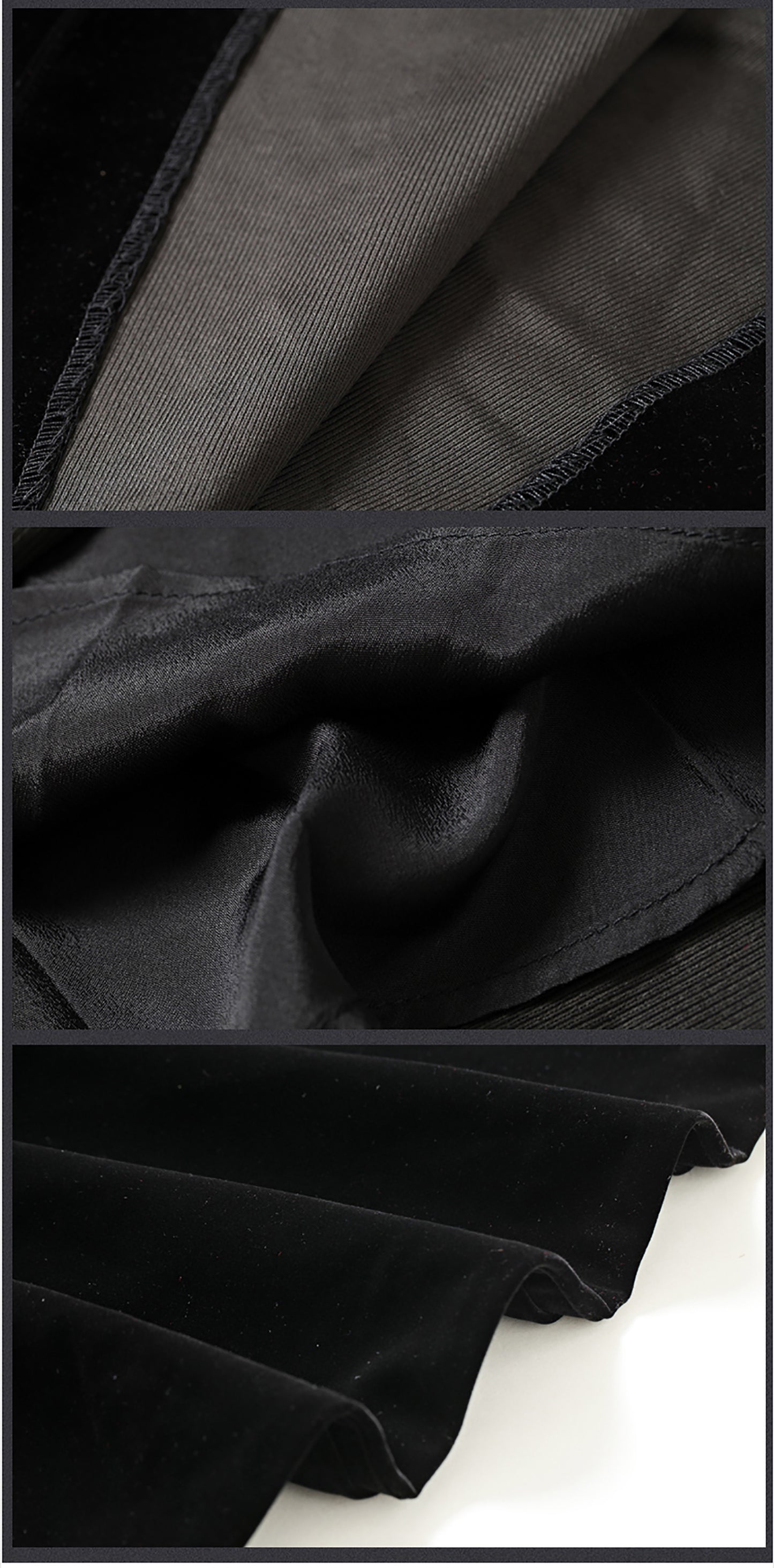 Velvet Button Up Pockets Dress - LAI MENG FIVE CATS