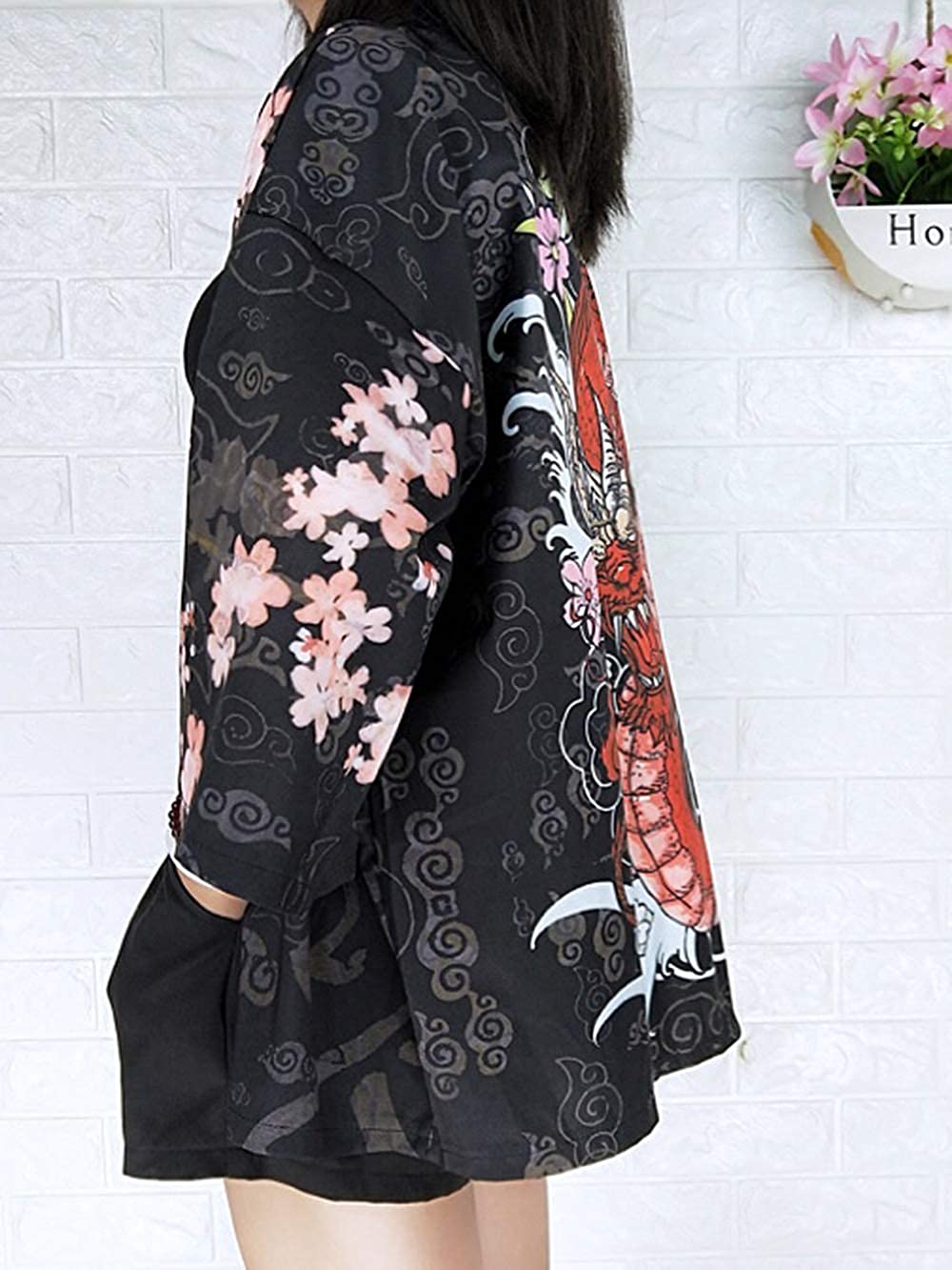 Traditional Chinese Dragon Pattern kimono Cardigan - LAI MENG FIVE CATS