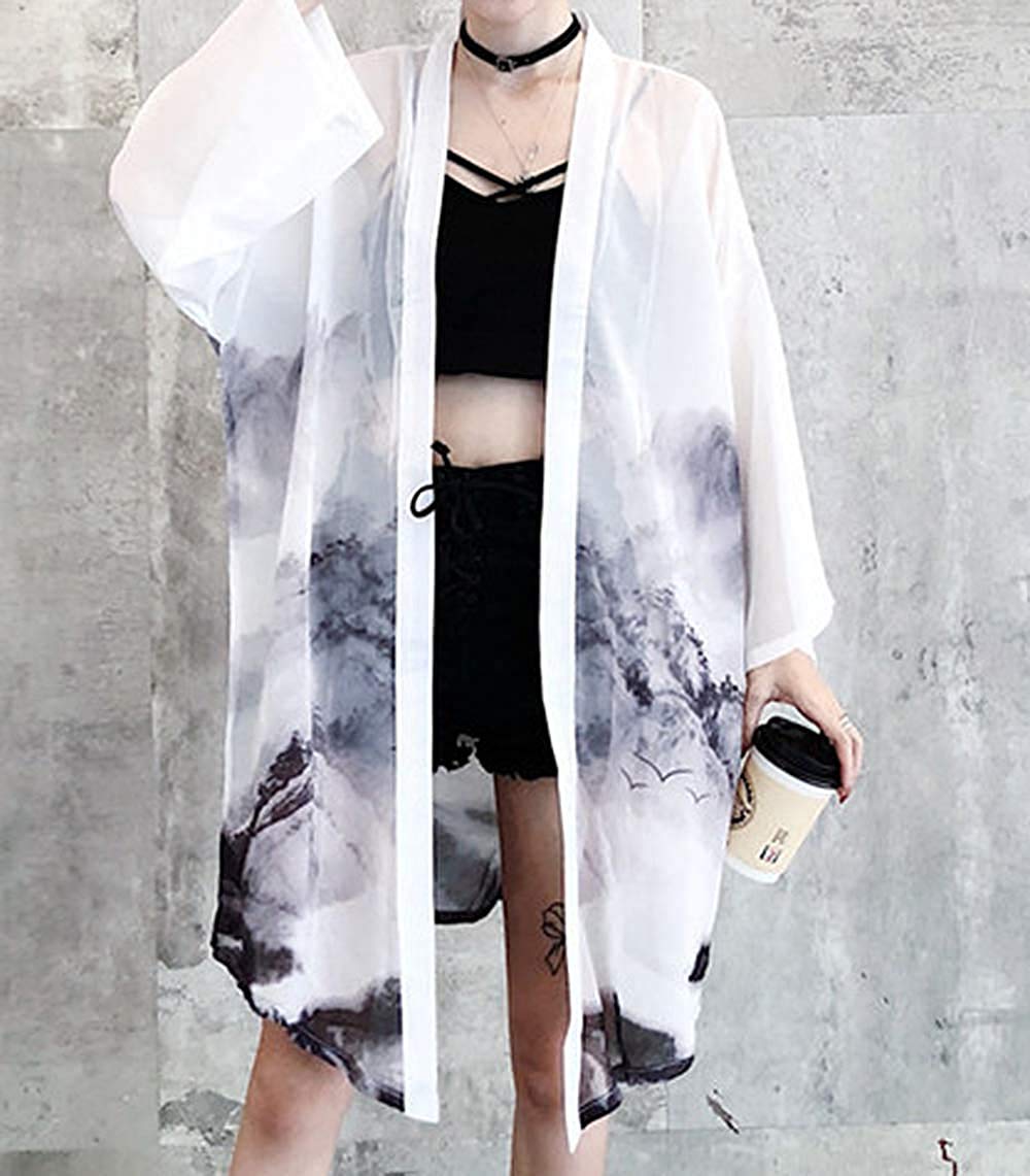 Landscape Pattern Kimono Cardigan - LAI MENG FIVE CATS