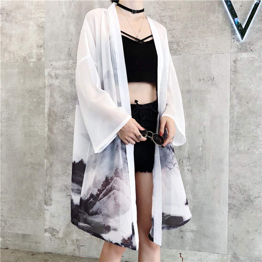 Landscape Pattern Kimono Cardigan - LAI MENG FIVE CATS