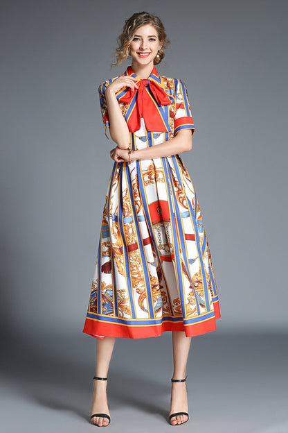 Women's Floral Print Button up Midi Dress