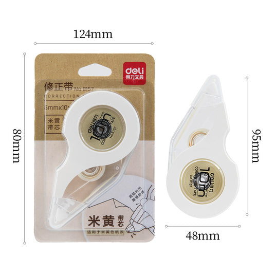 Correction Tape, Easy to Use Applicator for Corrections, School Office Supplies (cream color)