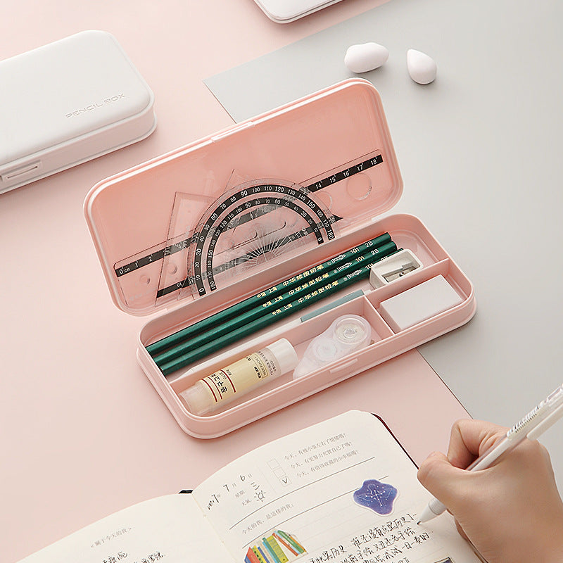 Large-capacity student stationery box, multi-color, simple, high-looking, multi-functional storage pencil box