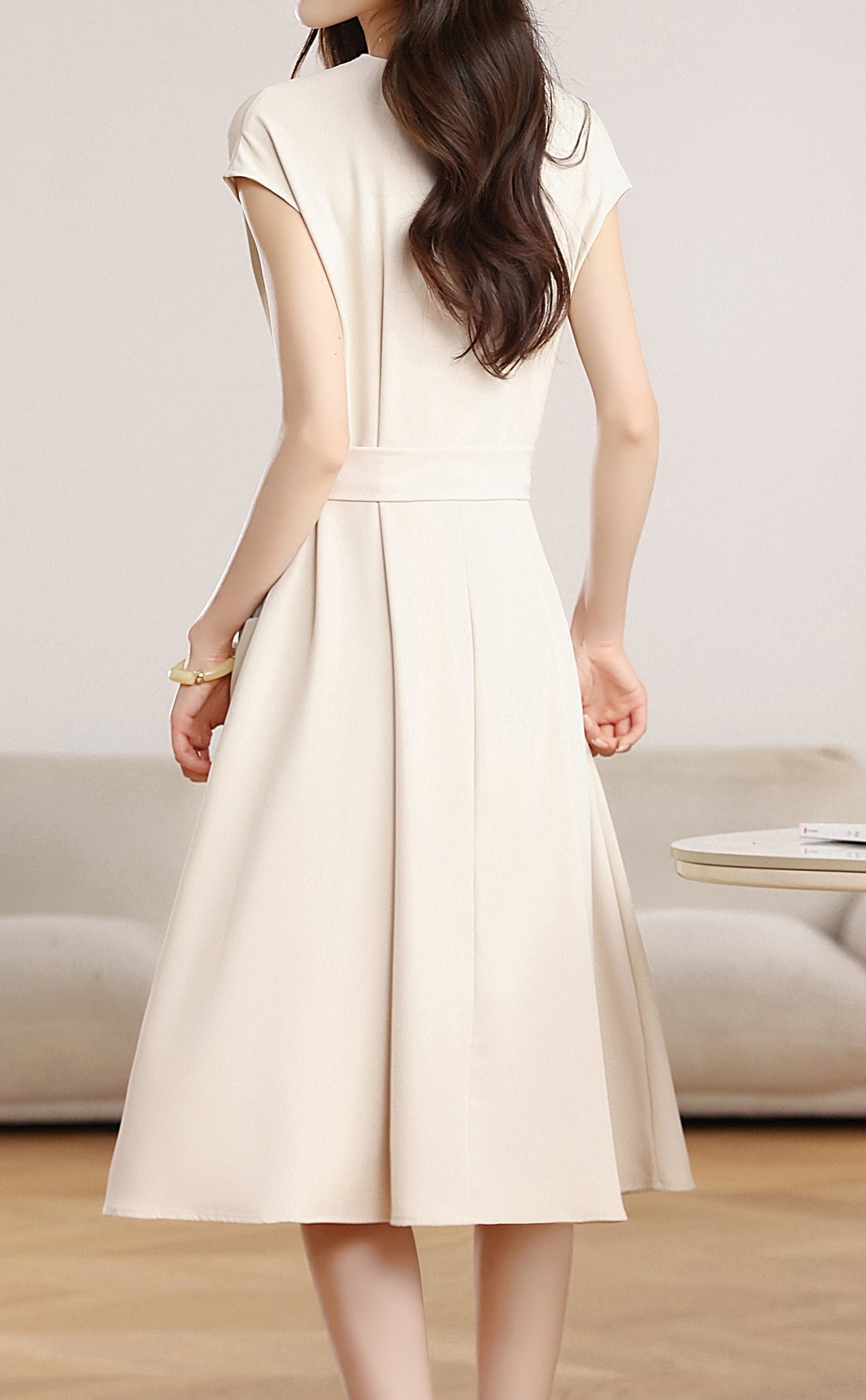 Relaxed Belted Midi Dress with Pockets