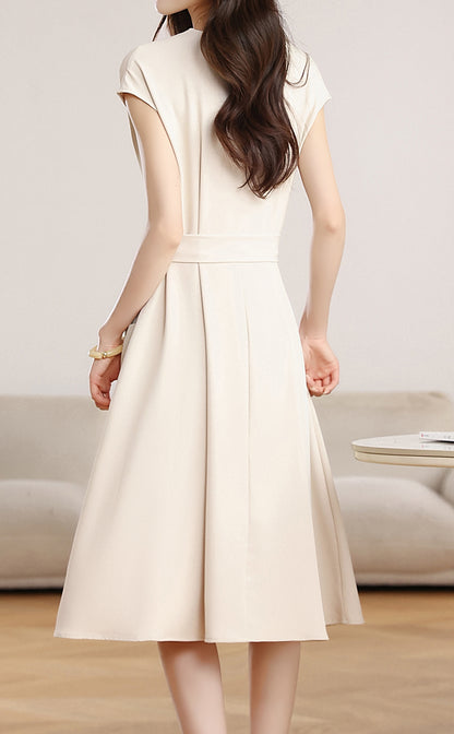 Relaxed Belted Midi Dress with Pockets
