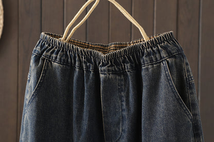 Women Jeans Denim Loose Elastic Waist Pant