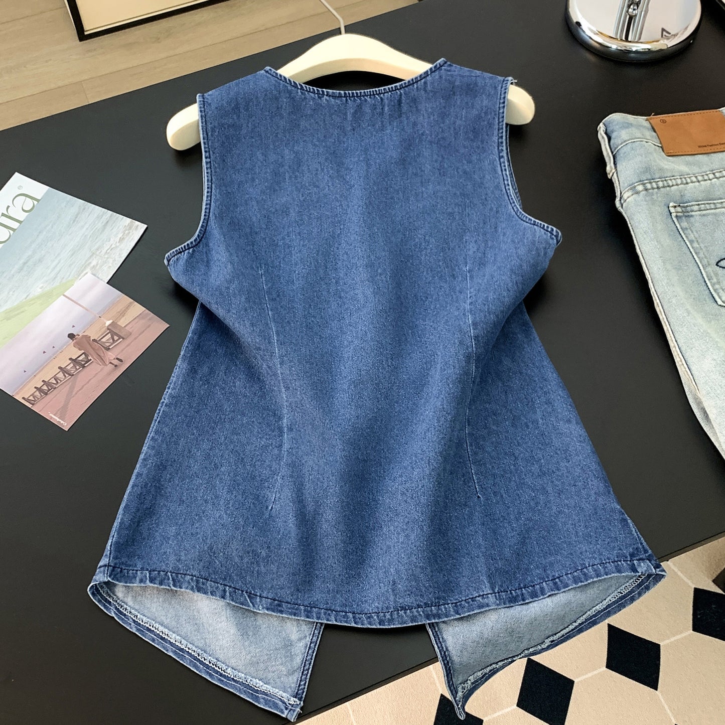 Twist Knot Denim Top | Effortless Waist-Defining Style