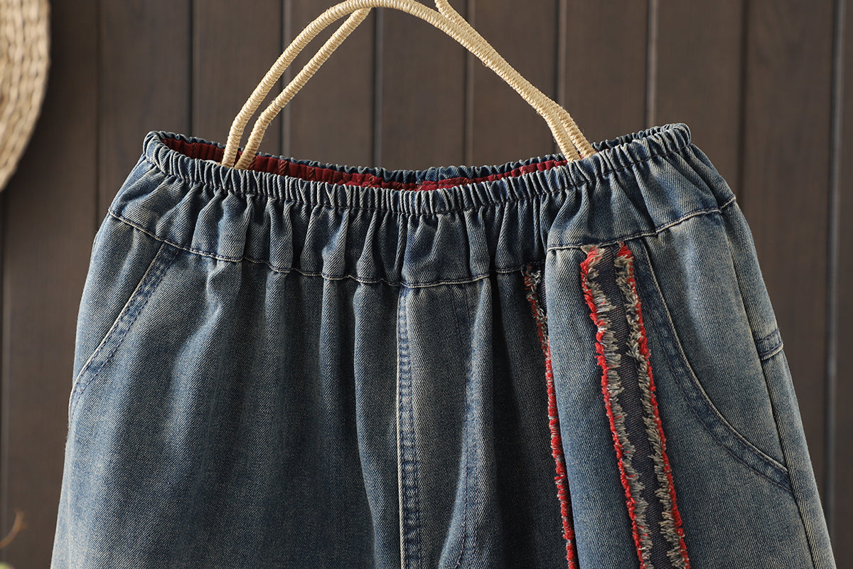 Women Jeans Denim Loose Elastic Waist Pant