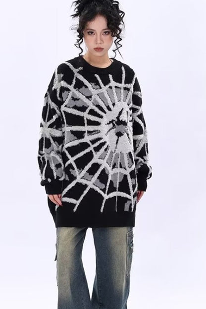 Halloween Black Knit Long Sleeve Print Top