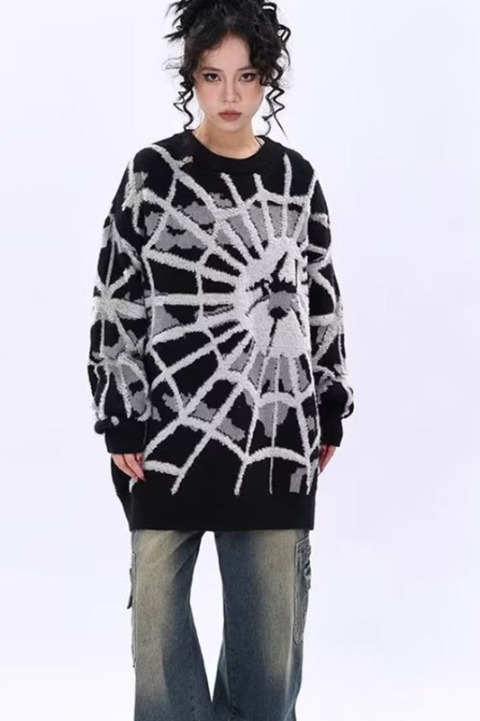 Halloween Black Knit Long Sleeve Print Top