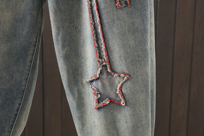 Women Jeans Denim Loose Elastic Waist Pant
