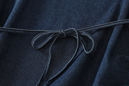 Ruffle V-Neck Denim Top | Soft Feminine Everyday Style