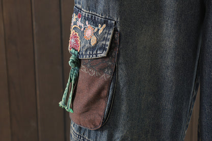 Women Jeans Denim Loose Elastic Waist Pant