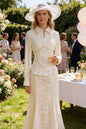 Elegant Long Sleeve Beaded Sequin Mermaid Maxi Dress Set