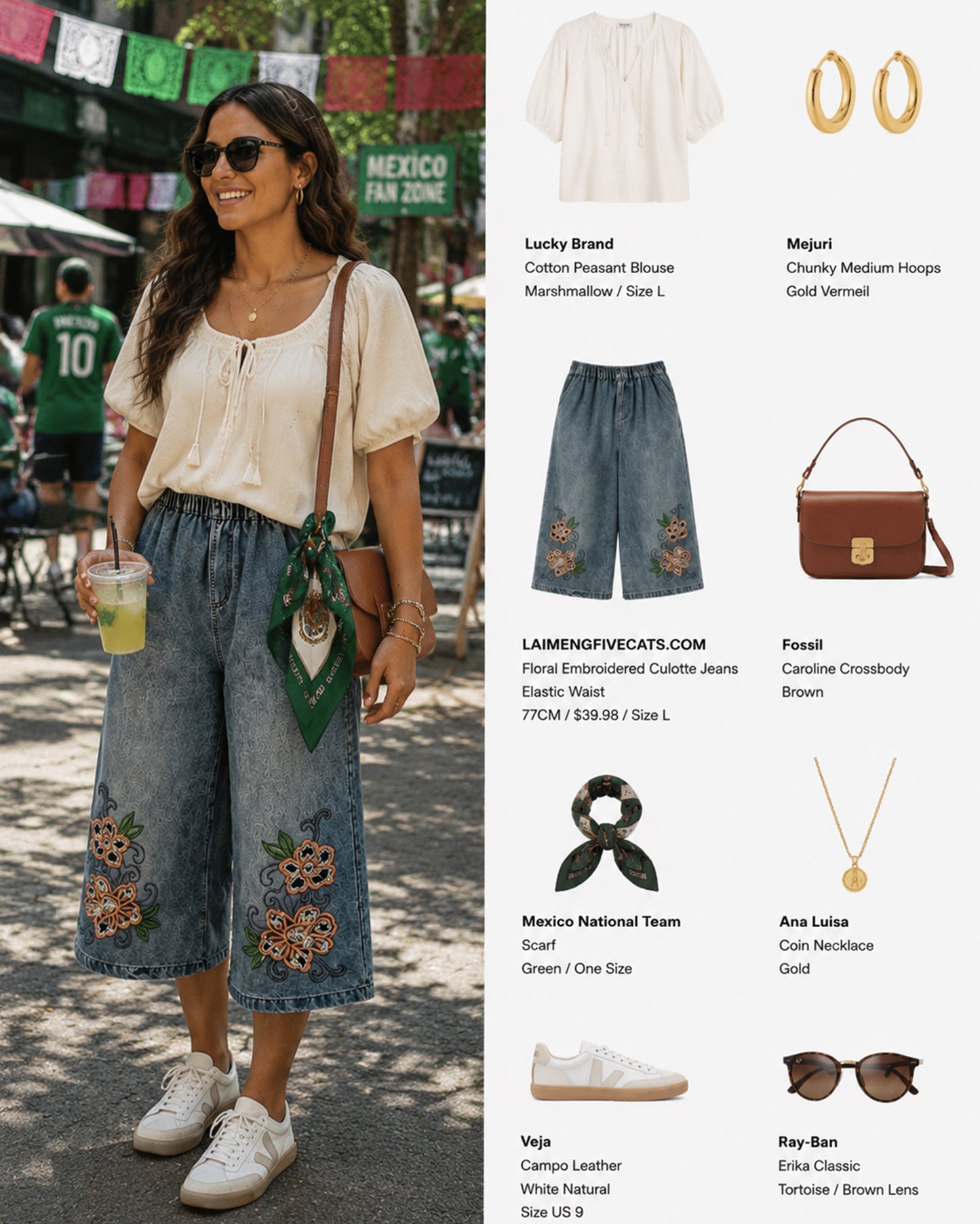 Embroidered Elastic Waist Cropped Jeans – Floral Edition