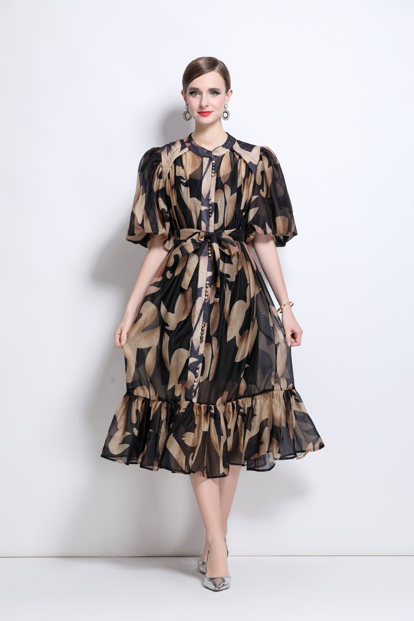 Effortless Elegance Floral Midi Dress - LAI MENG FIVE CATS