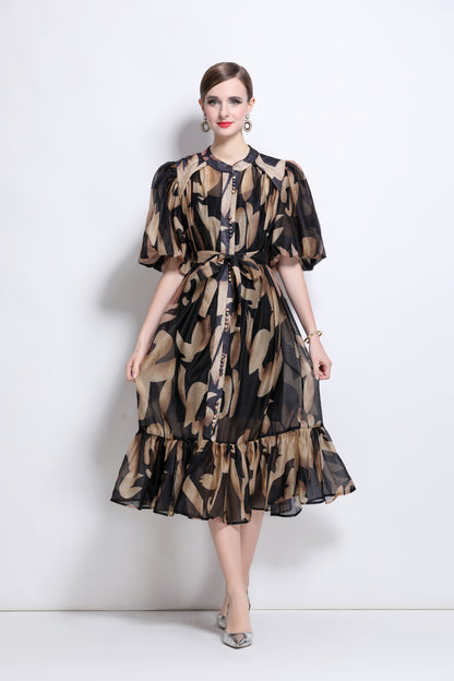 Effortless Elegance Floral Midi Dress - LAI MENG FIVE CATS