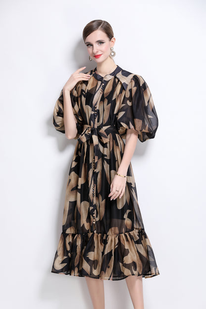 Effortless Elegance Floral Midi Dress - LAI MENG FIVE CATS