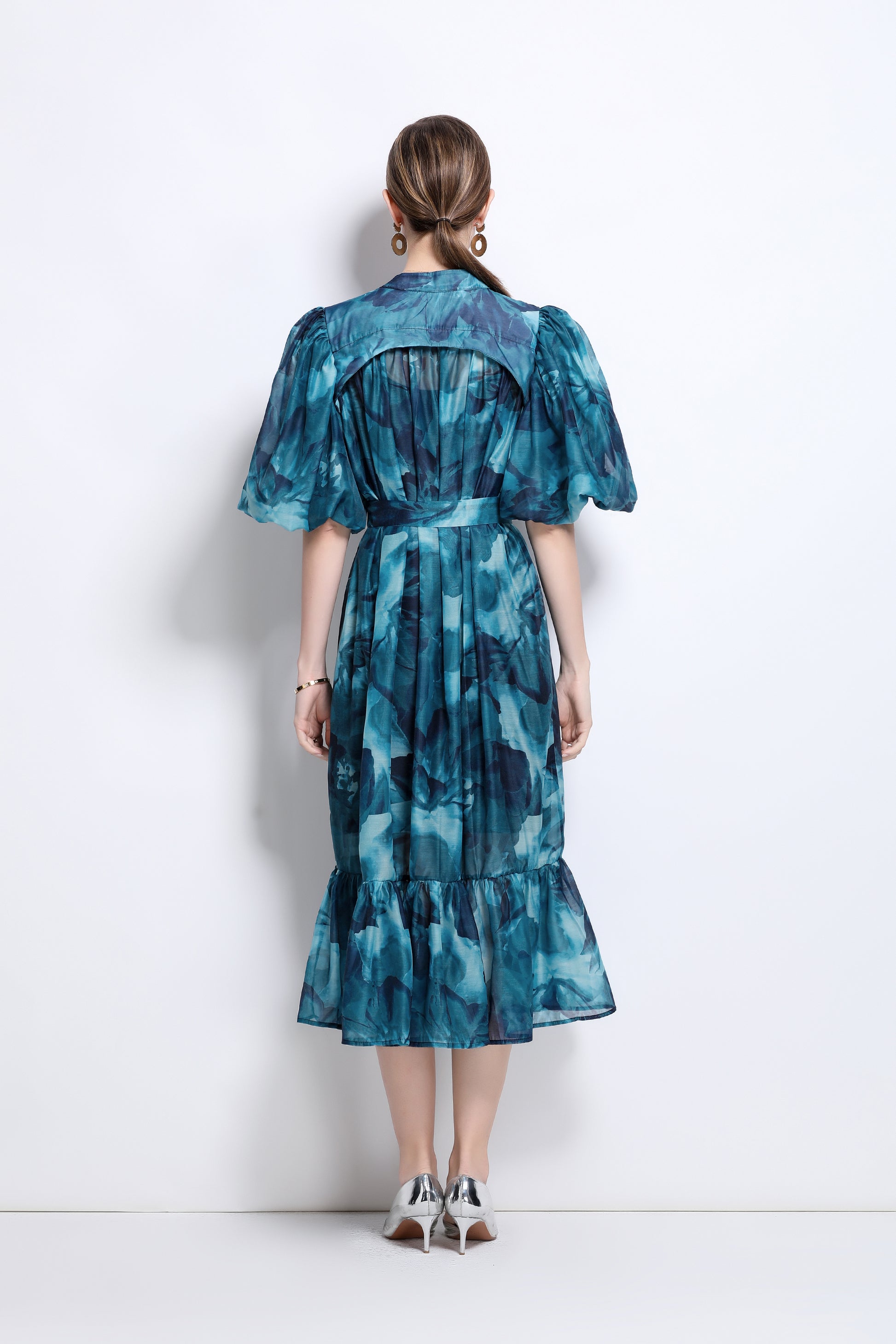 Effortless Elegance Floral Midi Dress - LAI MENG FIVE CATS