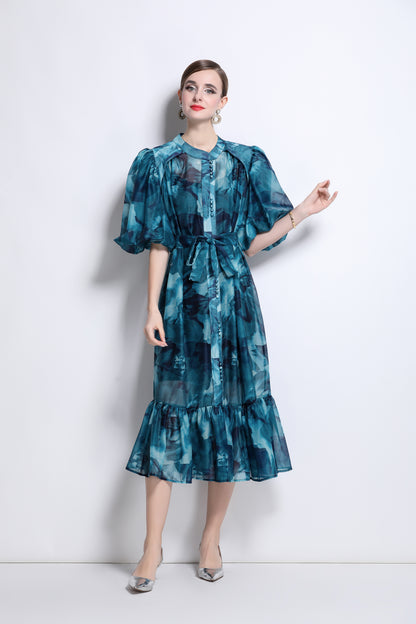 Effortless Elegance Floral Midi Dress - LAI MENG FIVE CATS