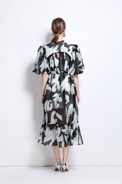 Effortless Elegance Floral Midi Dress - LAI MENG FIVE CATS