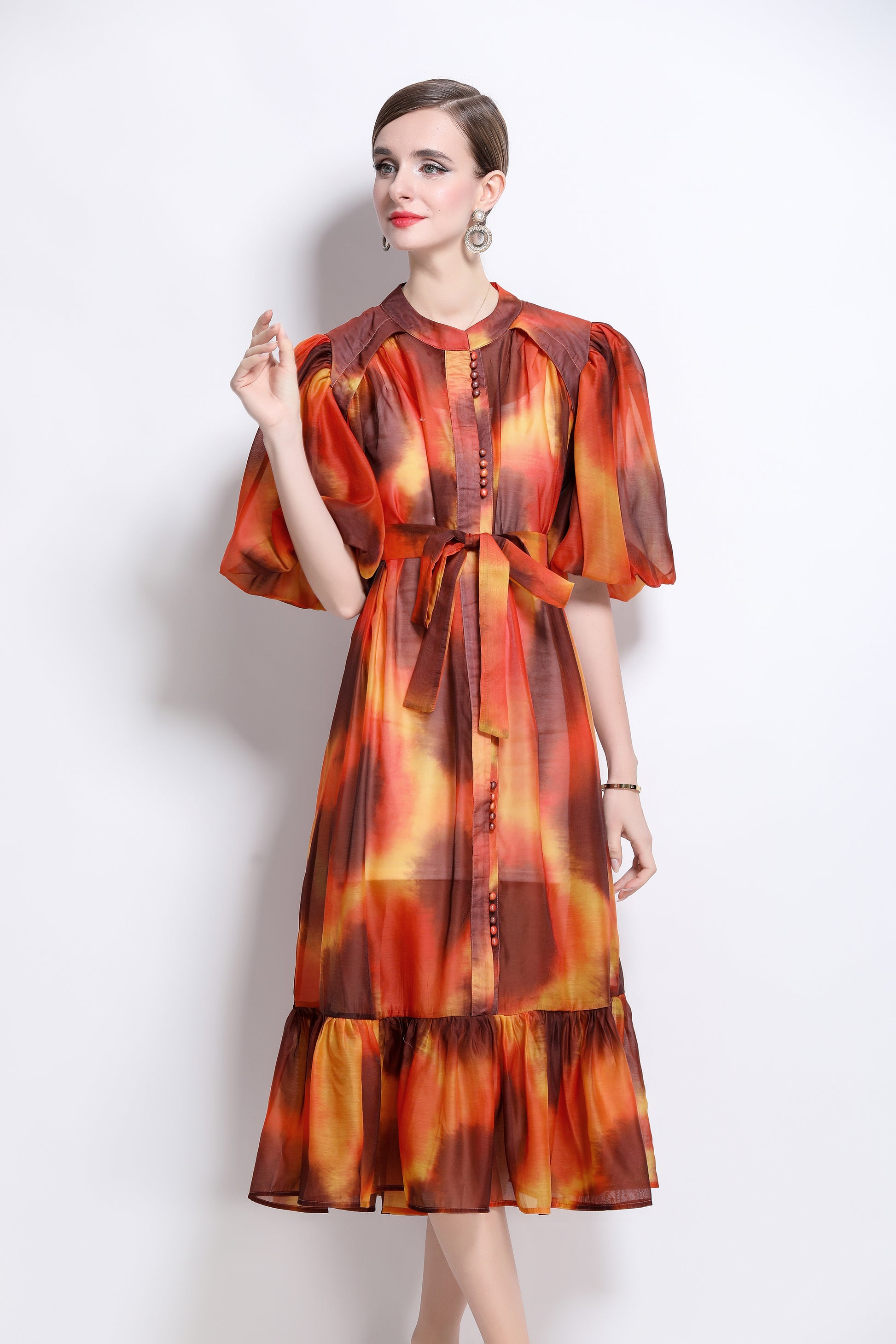 Effortless Elegance Floral Midi Dress - LAI MENG FIVE CATS