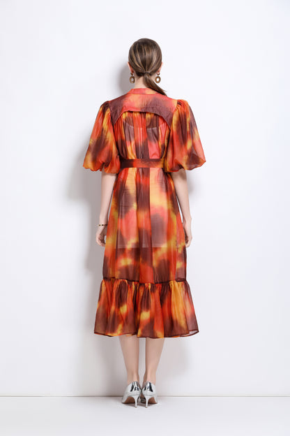 Effortless Elegance Floral Midi Dress - LAI MENG FIVE CATS