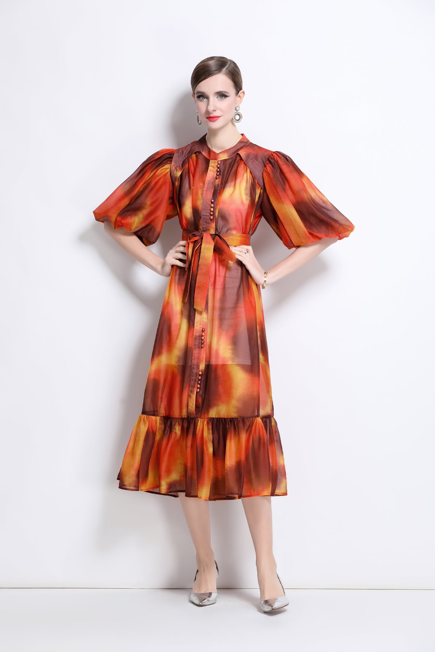 Effortless Elegance Floral Midi Dress - LAI MENG FIVE CATS