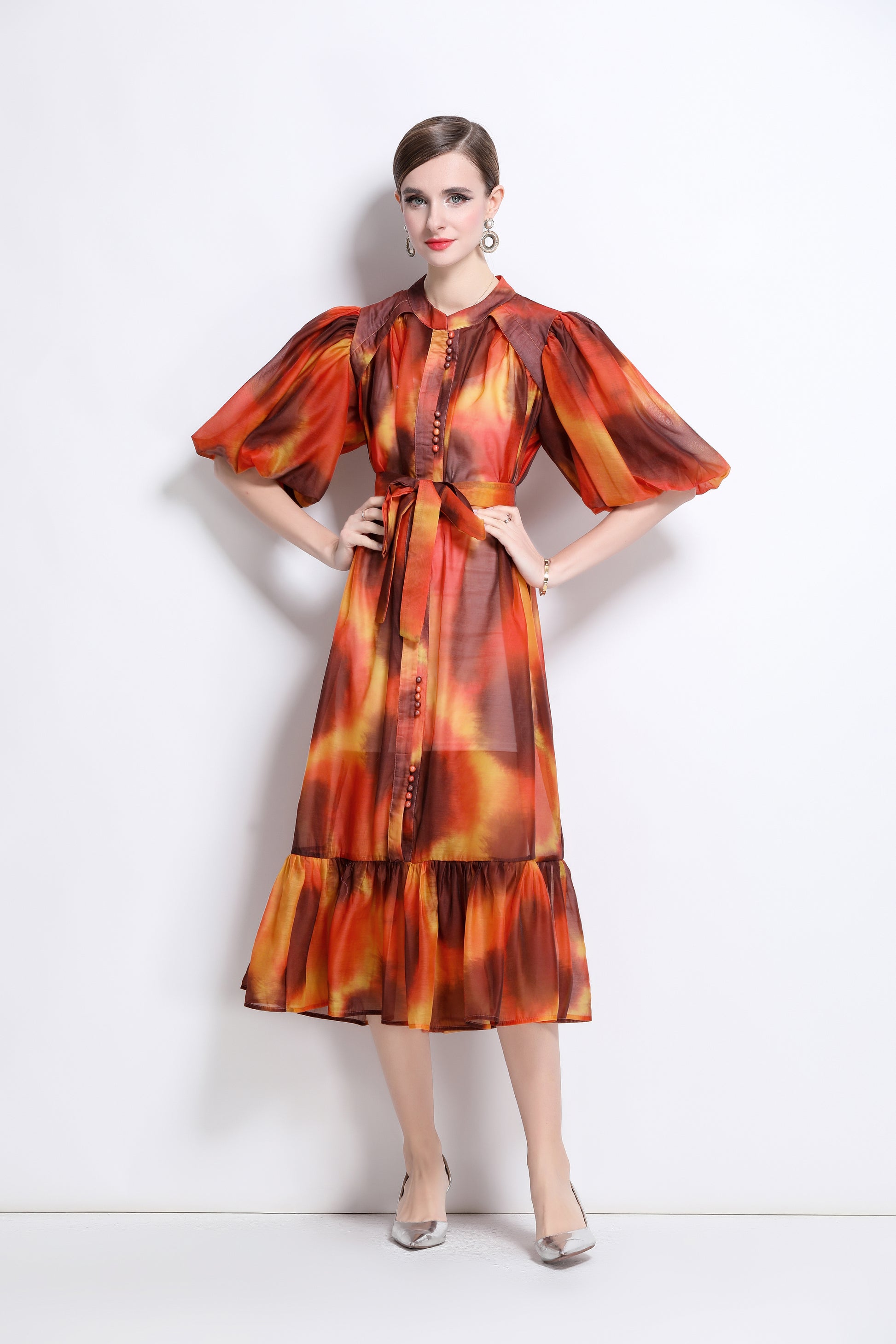 Effortless Elegance Floral Midi Dress - LAI MENG FIVE CATS