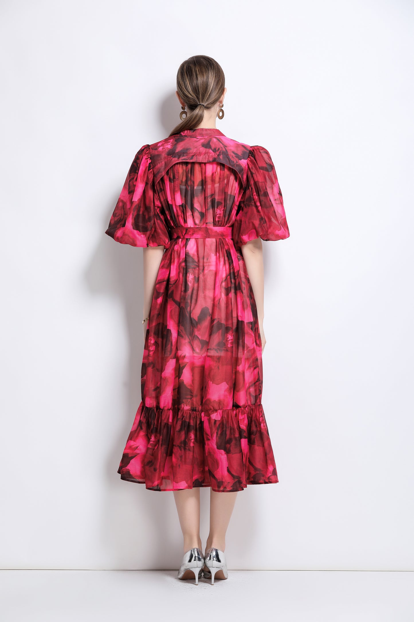 Effortless Elegance Floral Midi Dress - LAI MENG FIVE CATS