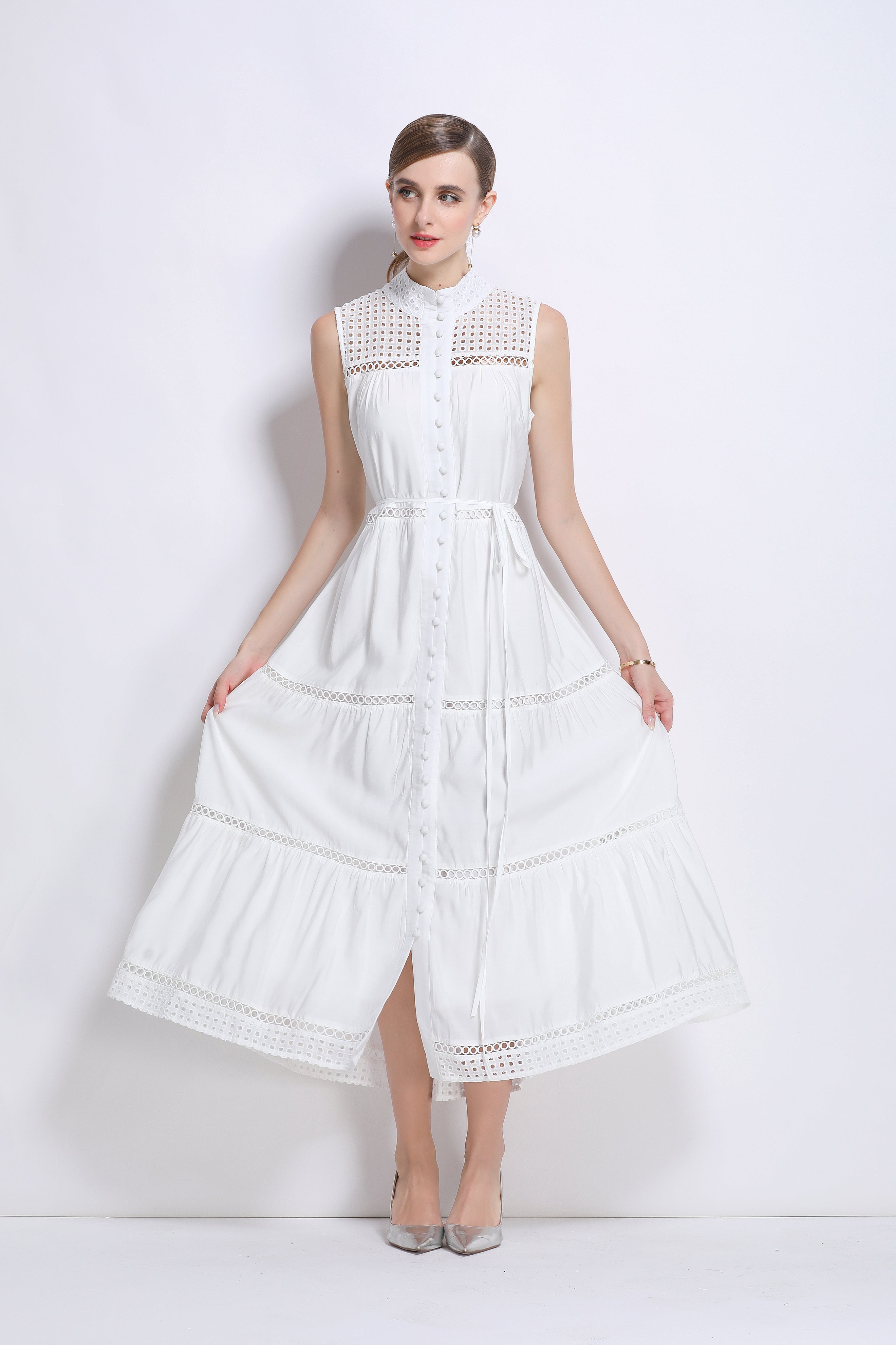 Women's Hollow Out High Neck Sleeveless Maxi Dress – LAI